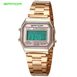 SANDA женские часы деловые светодиодный светодиодные цифровые часы спортивные часы водостойкие противоударные женские часы Relogio feminino