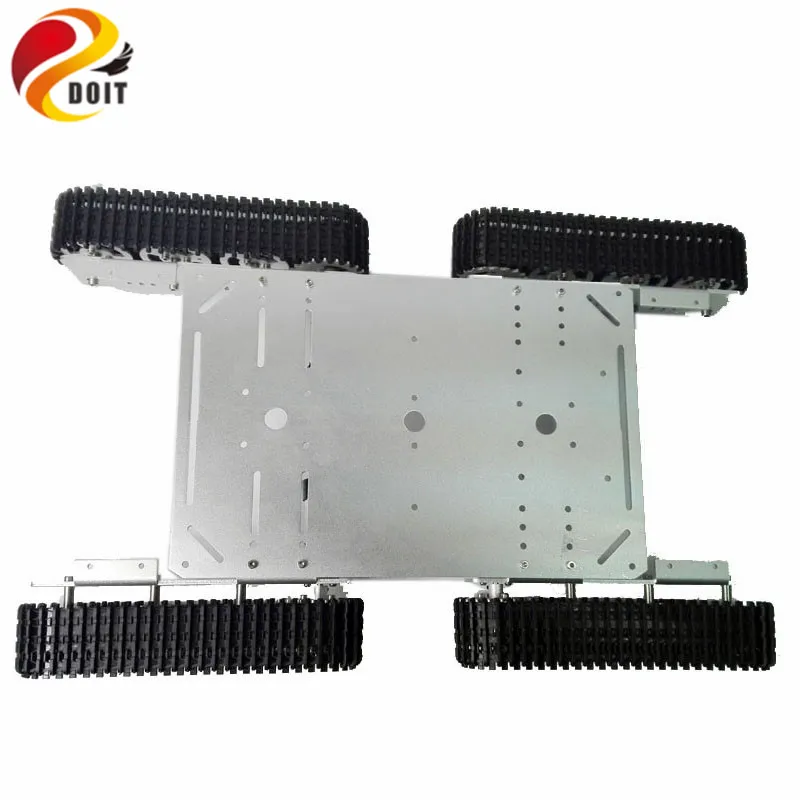DOIT 4WD Metal Robot Tank Model Robot Tank Chassis T600 with Aluminum Alloy Chassis/Frame 4 Motor Plastic Tracks DIY RC Toy metal aluminum alloy robot tank chassis 37 motor strong power sk9