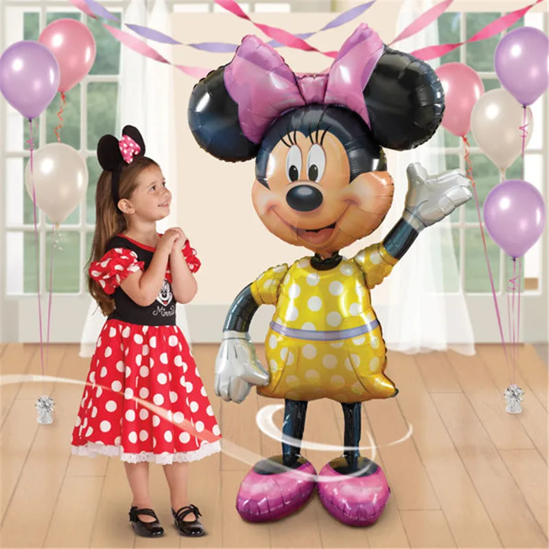 

1pc Big Mickey Minnie Balloon Happy Birthday Party Decoration Baby Shower Mini Head Mickey Kids Animals Air Kids Ballon Toys