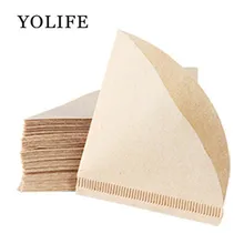 100 Pieces New Wooden Hand V60 Drip Paper Coffee Filter 102 coffee strainer Bag Espresso Tea Infuser Accessories