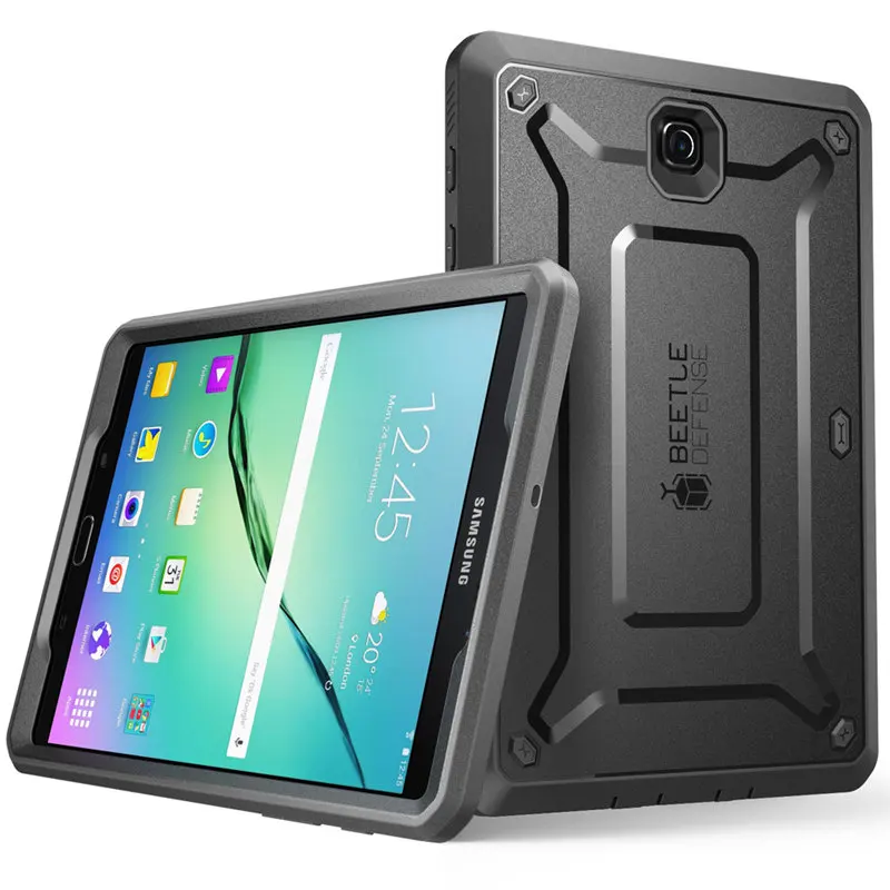 SUPCASE для Samsung Galaxy Tab S2 9,7 чехол UB Pro полный корпус Прочный гибридный защитный чехол для защиты чехол со встроенным Экран протектор - Цвет: Black
