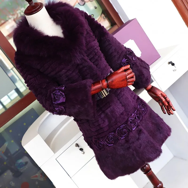 Femelle D'hiver Manteaux Survêtement Slim Solid Luxe Épais Long 2 Mode Ceinture Réel Fourrure De Renard 1 Qualité Manteau Chaud Supérieure Femmes Fit wBaZ6