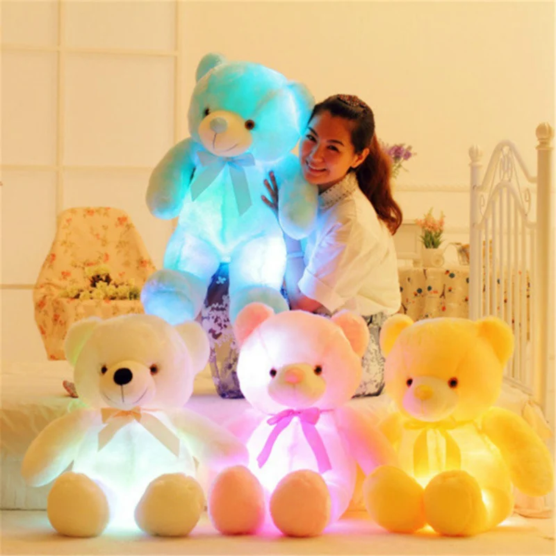 50 см Creative Light Up светодиодный Мишка мягкая Животные плюшевые игрушки красочные светящиеся Teddy Bear Рождественский подарок для детей