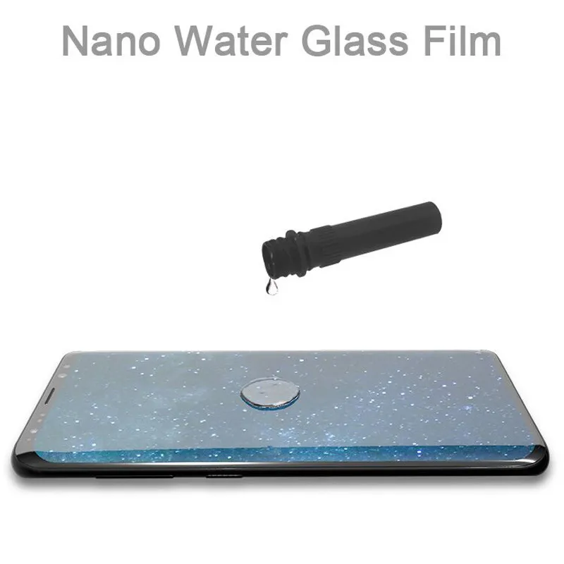 Полный клей экран 3D закаленное стекло + УФ свет для SAMSUNG Galaxy S10 Plus S10e S9 S8 Note 8 S7 Edge