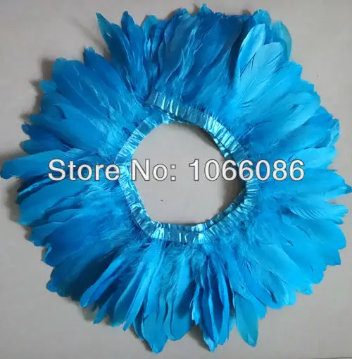 

Free shipping! Light Blue swan goose duck feather trim/fringe/ribbon/trimming for cloth accessories 10M /lot 6-8inch width