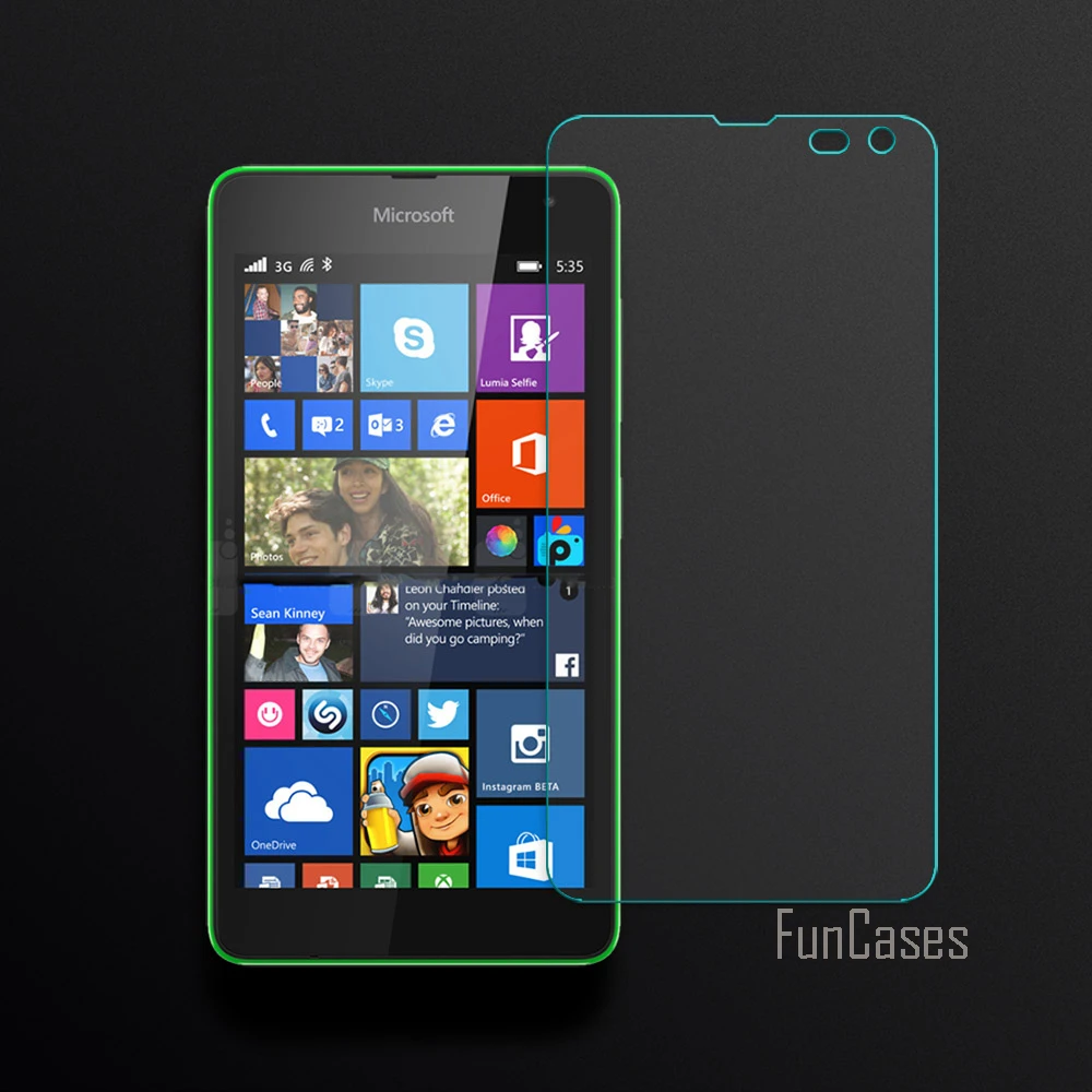 2.5D Curved Edge Screen For Nokia Lumia 535 Protection Film Tempered Glass Front Anti-Scratch 0.26mm HD | Мобильные телефоны и
