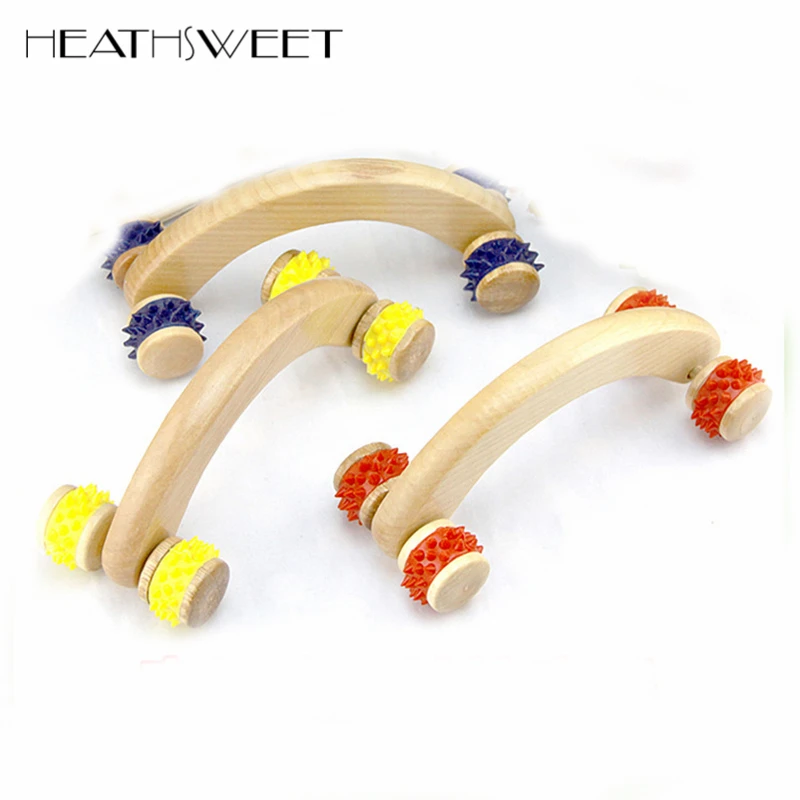 Healthsweet Mini 4 колеса деревянный роликовый массаж Релаксация организма руки ноги