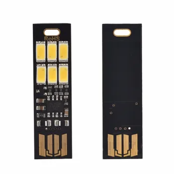 

Mini Pocket Card USB Power 6 LED Keychain Night Light 1W 5V Touch Dimmer Warm Light for Power Bank Computer Laptop Newest