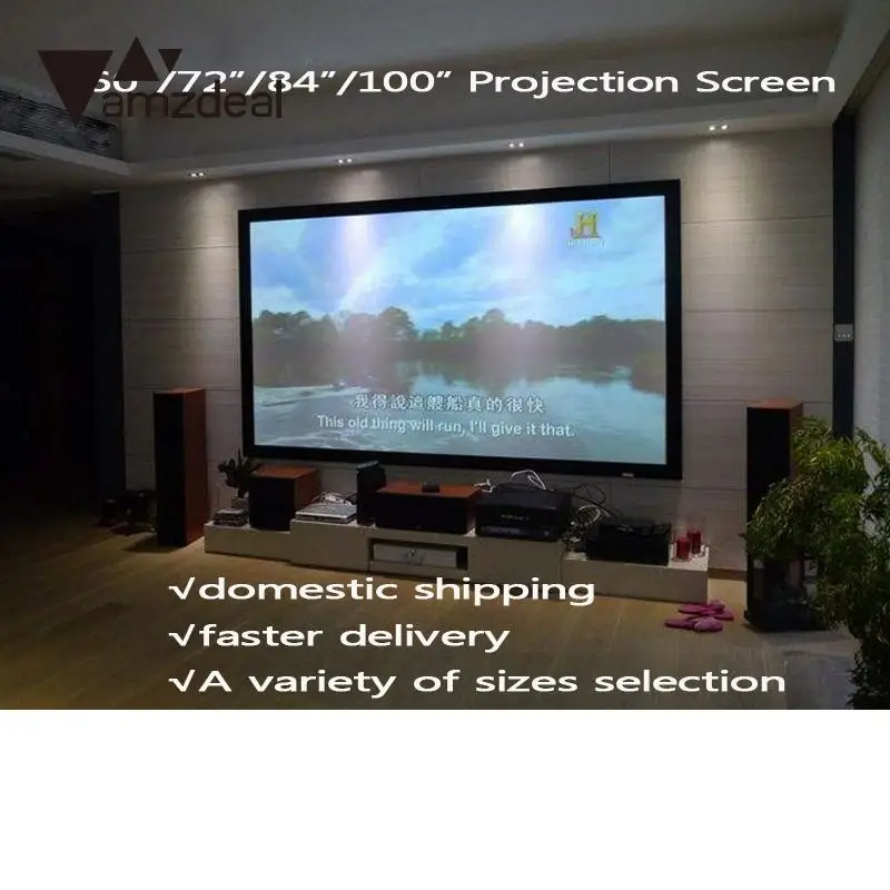 Проектор Экран 4:3 Портативный открытый проектор Шторы Совместимость 16: 9 16:10 домашний Театр проецирования Экран 60 дюймов