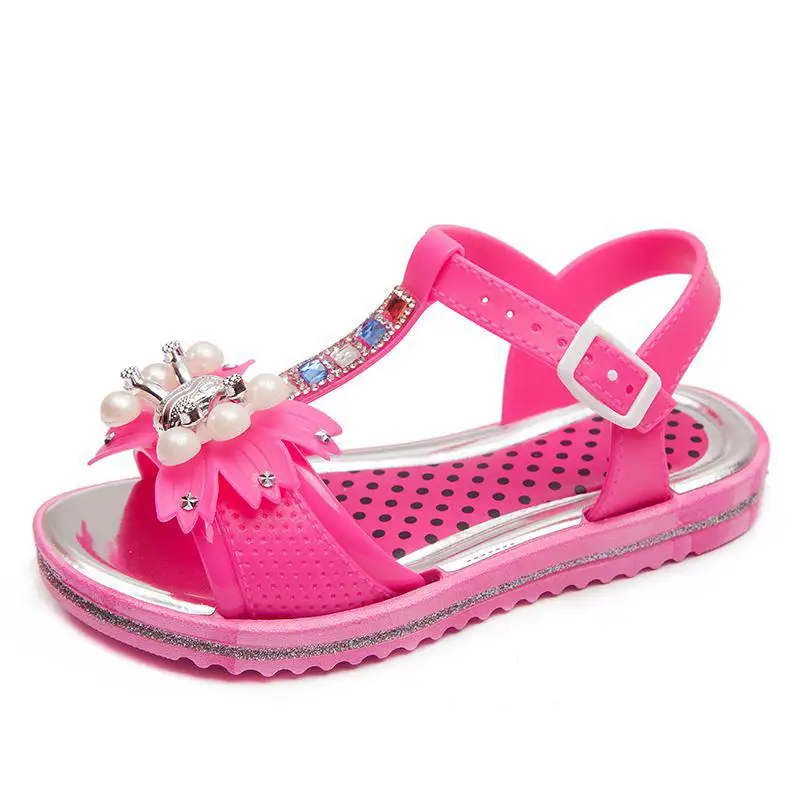 

Summer kids Sandals For Girls Shoes Pu Leather Children Beach Sandals Girls Princess Flat Fashion Bow Non-slip Open Toe Slipper