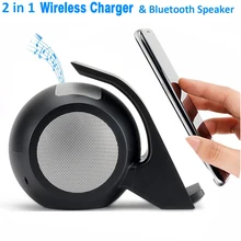 For iPhone X Fast Wireless Charger with Bluetooth Speaker For Samsung Galaxy Note 8 S8 S8 Plus S7 Edge S7 All Qi-Enabled Devices