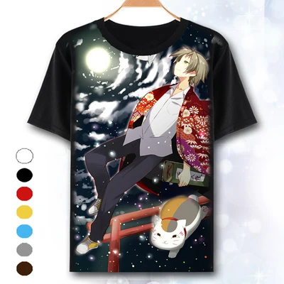 Нацумэ Yuujinchou футболка Cat teather футболка аниме Косплэй костюм Мода Для мужчин Футболки