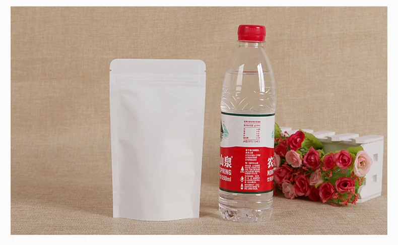1 White kraft paper Aluminum foil bag,standing bag,zipper ziplock bag packaging,sto rage,candy,coffee,biscuit (9)