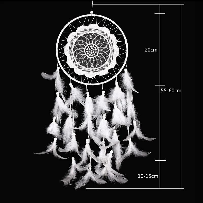 LF Sxsounai перо ремесла кружева белый Ловец снов колокольчики ручной работы индийская сеть Ловца снов для настенных подвесных автомобилей домашний декор