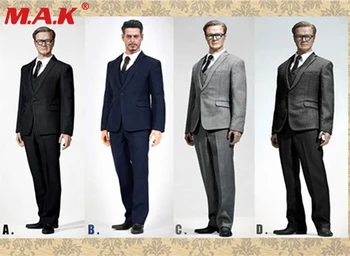 

1/6 scale handsome business suit male man boy clothing set with waistcoat and leather shoes for 12' narrow shoulder body figures