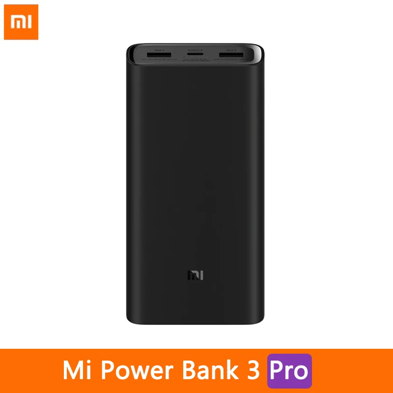 

2019 New 20000mAh Mi Power Bank 3 Pro Edition USB USB-C Two-way fast-charging support 20,000mAh USB-C 45W for laptop/phone