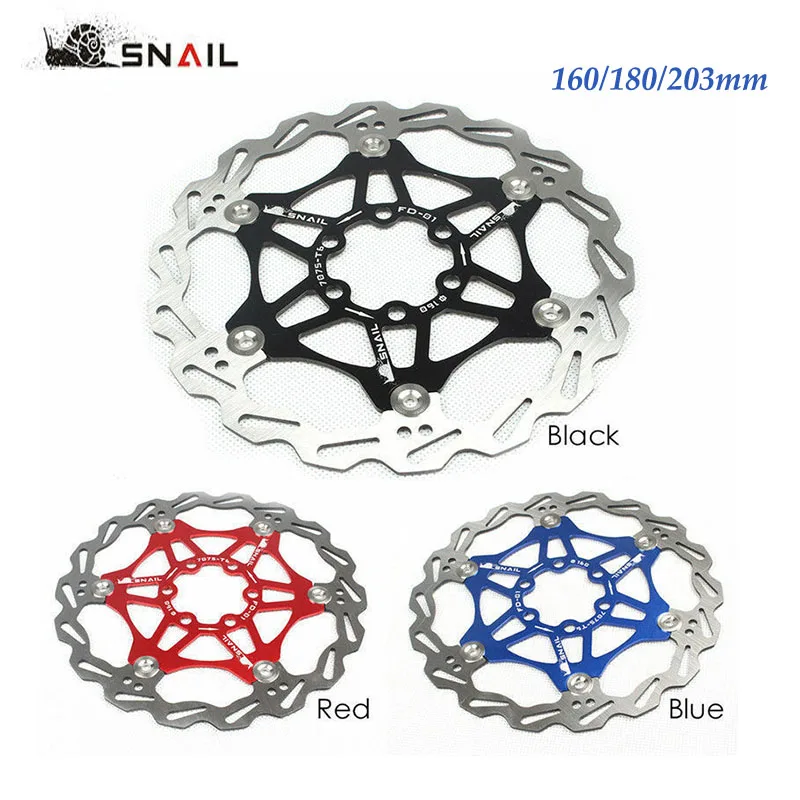 Disc Floating Rotor 160//180//203mm For SNAIL MTB Mountain Bike Bicycle Brake