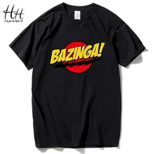 HanHent Теория Большого Взрыва Печати Футболки BAZINGA 2016 Шелдон Хлопка С Коротким рукавом Повседневная футболка Лето Стиль Купер футболки Мужчин