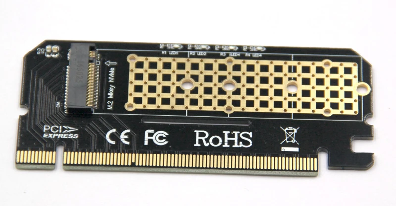 M.2 NVMe SSD NGFF к PCIE 3,0X16 адаптер с светодиодный M ключ интерфейсная карта Suppor PCI Express 3,0x4 Размер 2230-2280 m.2 полная скорость