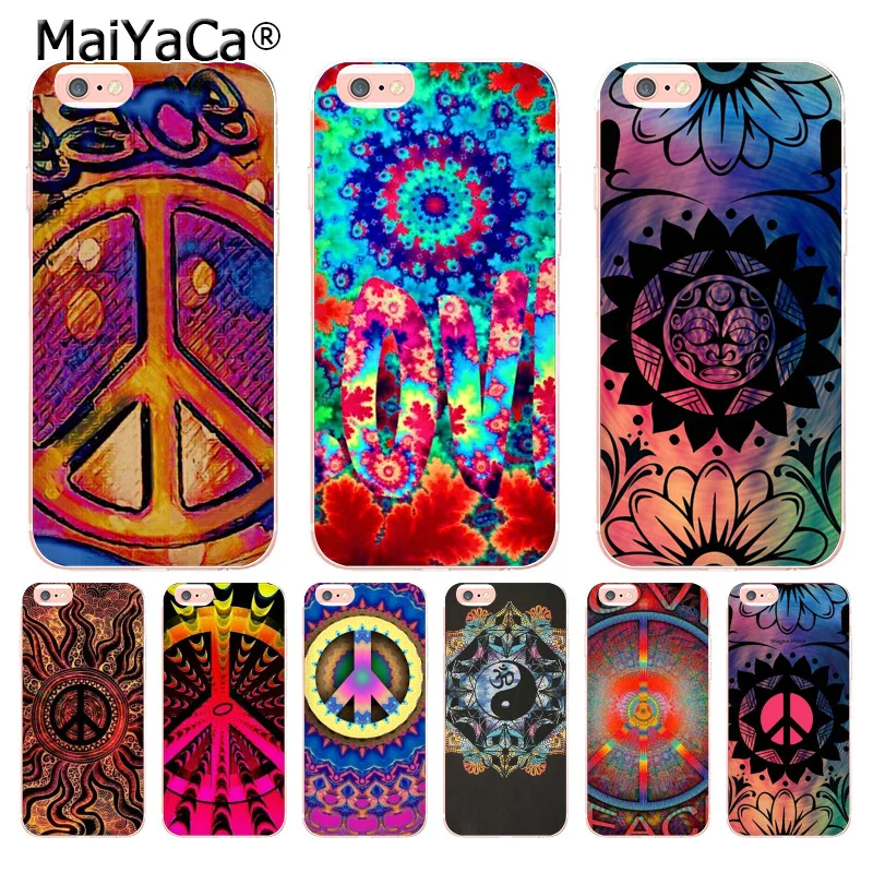 Hippy Hippie Psychedelic Art Peace Coque Shell чехол для телефона iphone 12 11 Pro 8 7 6 6S Plus X 5 XS XR XSMAX|case cover|phone