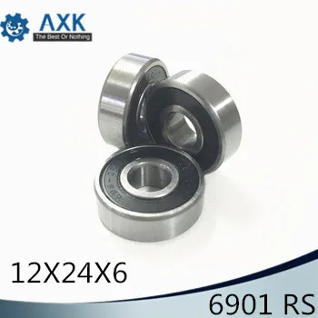 6901 2RS ABEC-1 (10PCS) 12x24x6MM  Metric Thin Section Bearings 61901RS 6901RS