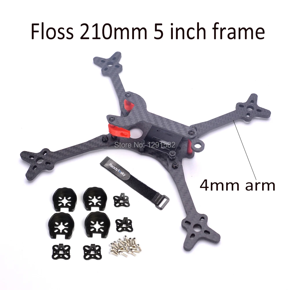 

Floss 5 inch 210 210mm FPV Racing Frame With 2mm Top plate 4mm Arms high durability carbon fiber drone for 22XX motor