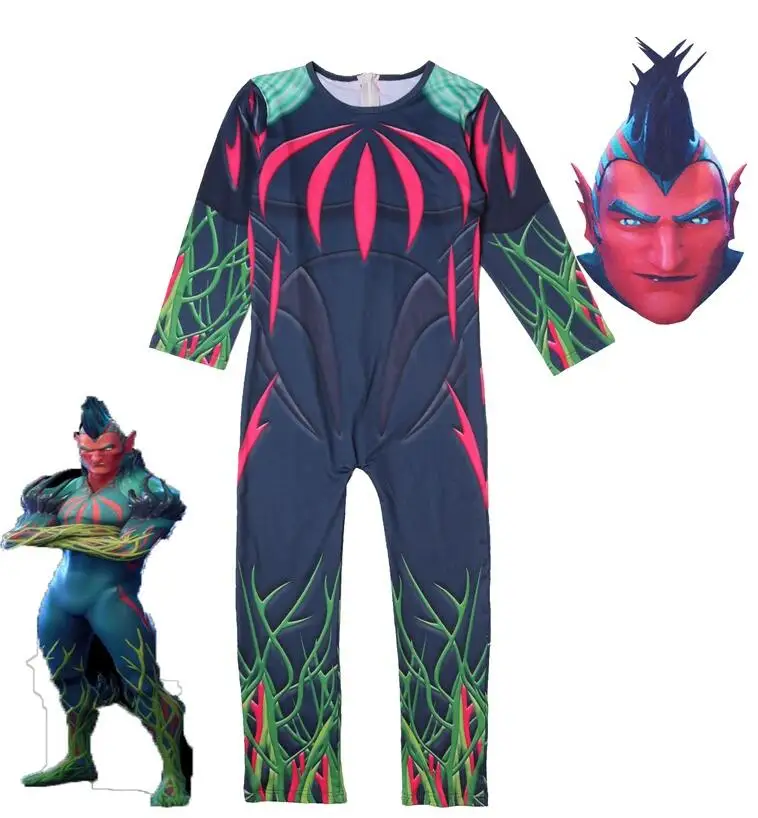 

Kids Skull Fortnight Trooper Skin Decoration Boy Clown Cosplay Clothes Halloween Costume Party Funny Mummy thanksgiving Clothing