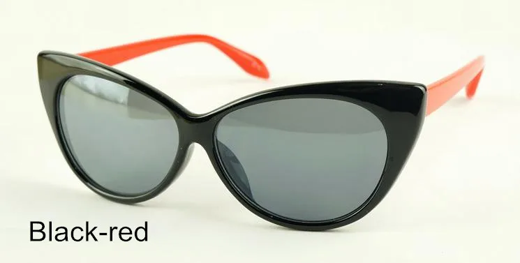 Модные Бейонсе Жизель солнцезащитные очки "кошачий глаз" в стиле женские тени очки Очки очки Rx с множеством точек артикуляции очковые оправы Солнцезащитные очки - Цвет оправы: Black red sunglasses