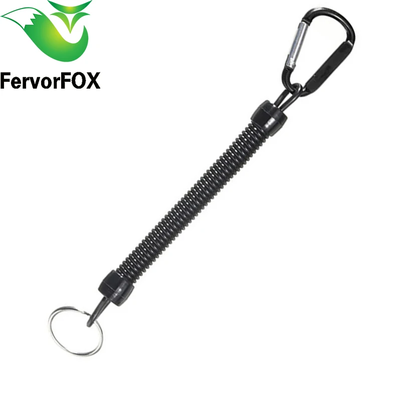 2Pc Retractable phone spring elastic rope security tool anti-lost keychain blue