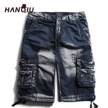 HANQIU брендовые карго шорты мужские летние военные камуфляжные мужские шорты армейские Tactrcal мужские короткие штаны