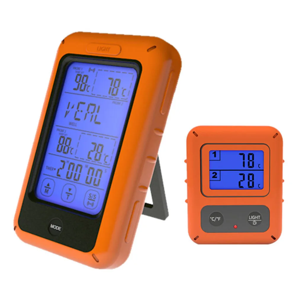 

Wireless Remote Meat Thermometer With Touchscreen Digital Cooking Food Meat Backlight Thermometer With Dual Food/oven Probe