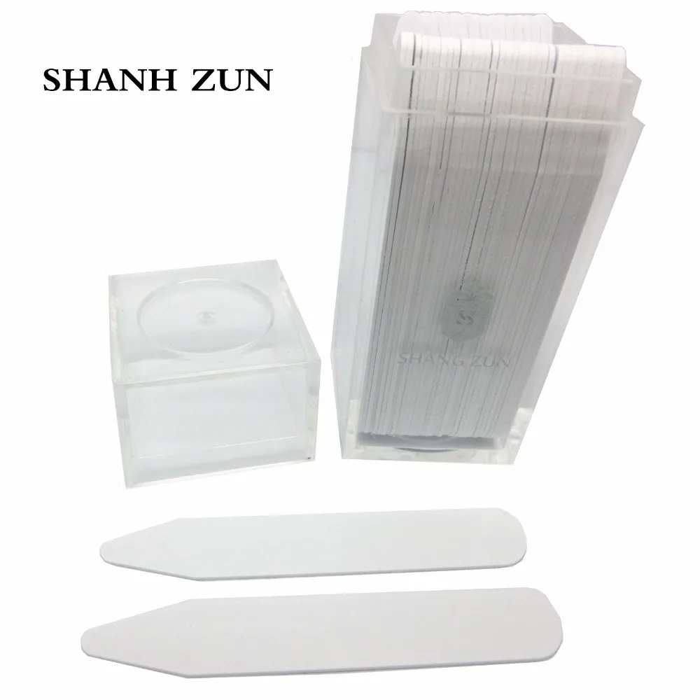 SHANH ZUN 50 Pcs Plastic Collar Stays Collar Bones Plastic Collar Stays for Mens Dress Shirt in a Clear Plastic Box, 4 Sizes SHANH ZUN 50 Pcs Plastic Collar Stays Collar Bones Plastic Collar Stays for Mens Dress Shirt in a Clear Plastic Box, 4 Sizes