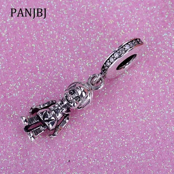 

New Original 100% 925 Sterling Silver Bead Fairy Tale Little Puppet Dangle Charm Clear CZ Fit Pandora Bracelet Women DIY Jewelry