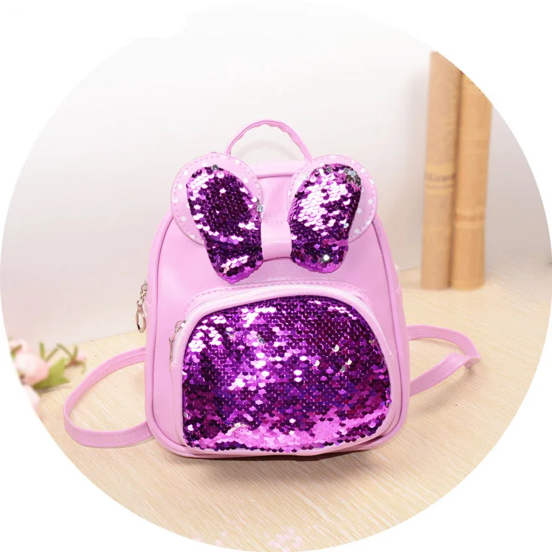 2018 Sequins Backpacks for Teenager Girls PU Shine Bowknot Backpack ...