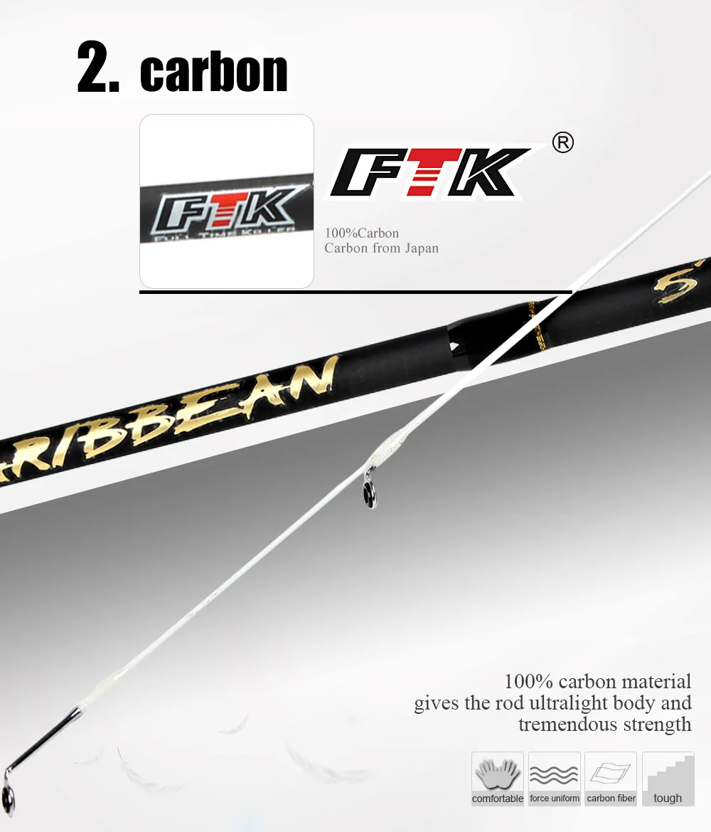 Vara de Pesca Isca Fiação Seções 100% Carbono C.w.1-7g 2-8g 3-15g 5-20g 10-30g Surper Dura Ftk 2 Mod. 1265486 11 Ftk isca vara de pesca fiação vara