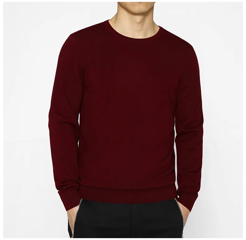 7Colors Sweater Pullovers Men 100% Merino Wool Sweater Jumpers Man Winter Warm Mercerizing Fleece Male knitwear Autumn Plus Size06