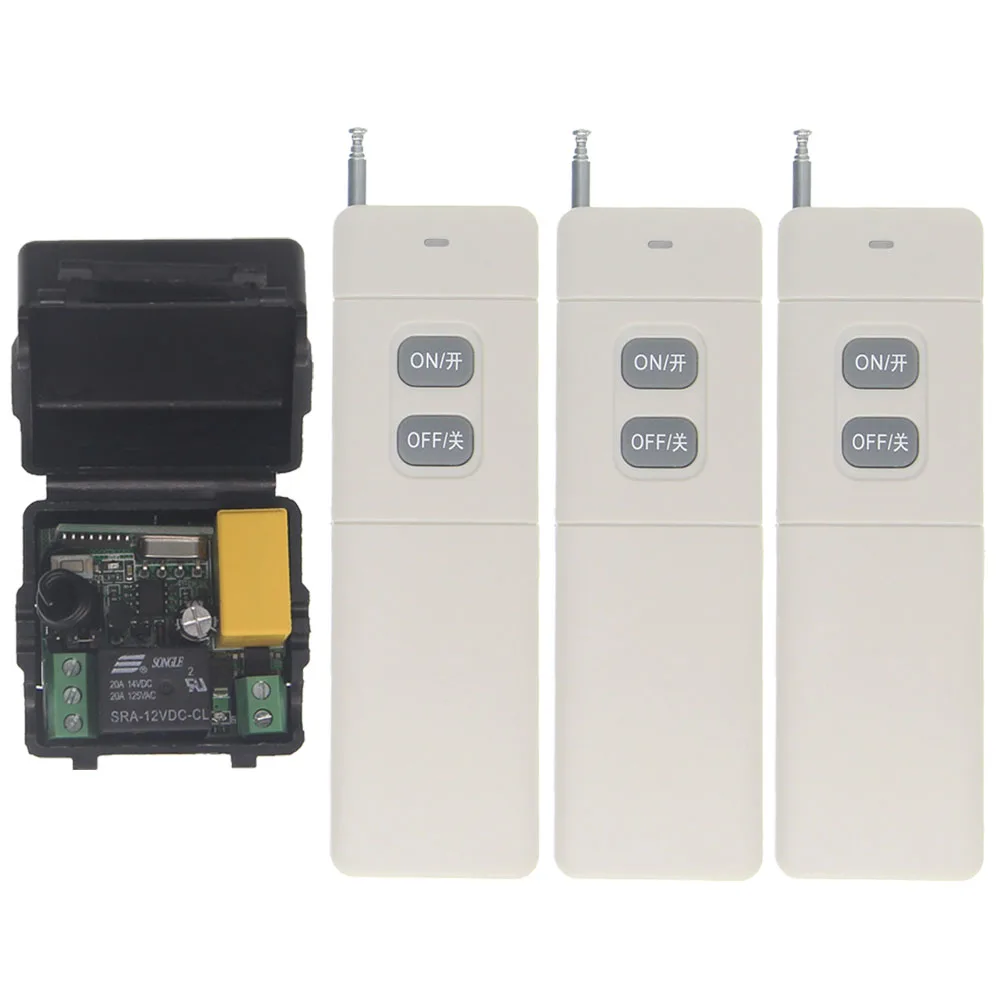 

3000m Mini Size AC 220V 1CH 1 CH 10A RF Wireless Remote Control Switch System, Receiver+ON OFF Transmitter ,315/433 MHz