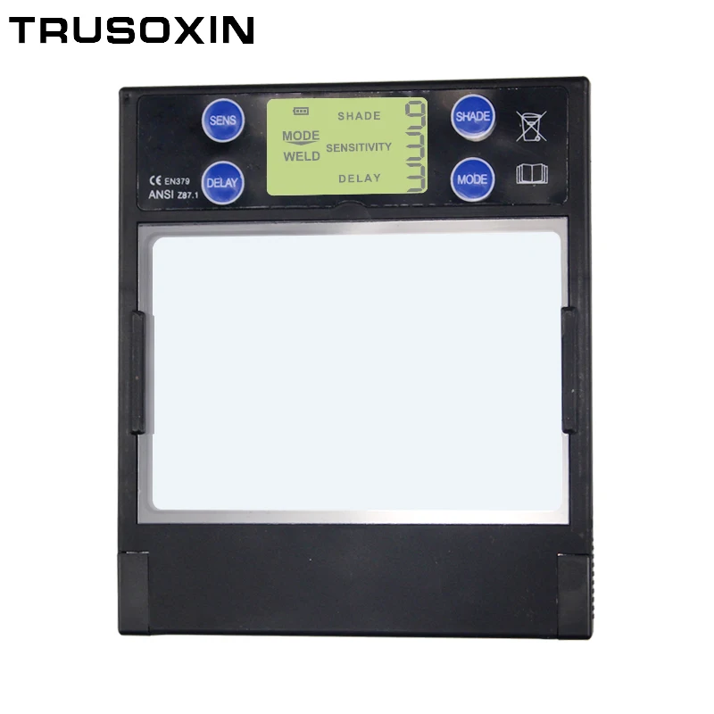 

Smart Large Window 4 Arc Sensor DIN5-DIN13 Solar Auto Darkening TIG MIG MMA Welding Filter Helmet Lens
