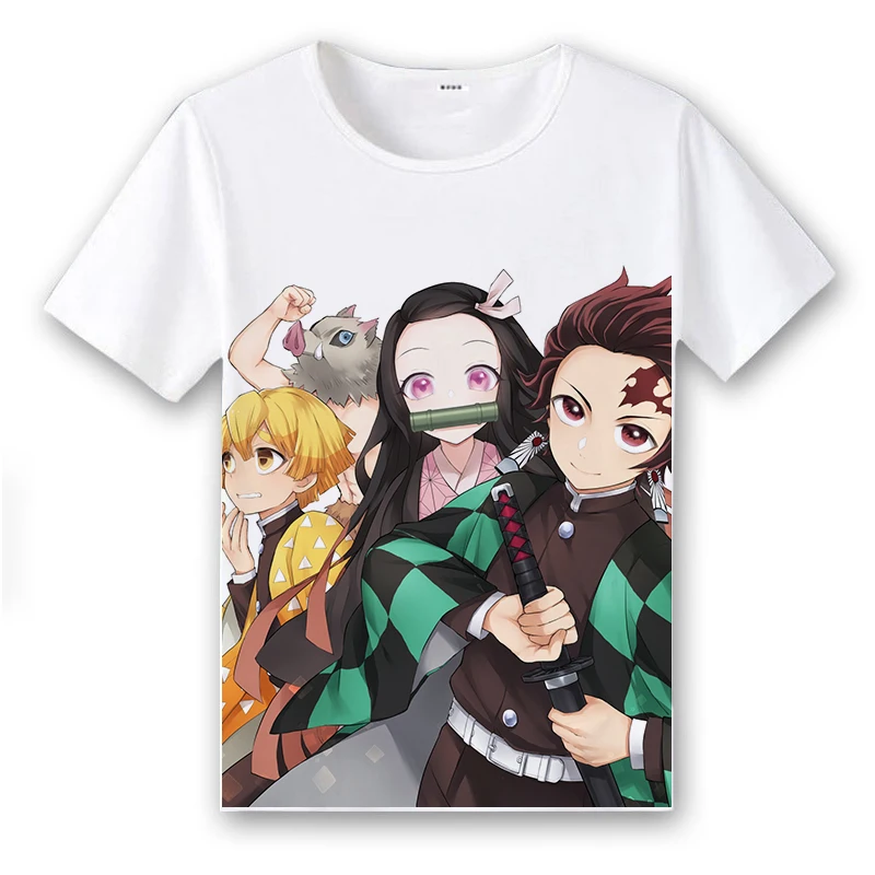 Футболка унисекс с японским аниме Демон убийца Kimetsu no Yaiba Tanjirou Kamado Nezuko