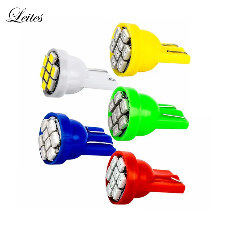

Leites 100PCS Super bright T10 LED Bulb T10 1206 3020 8SMD RED Auto LED Light T10 W5W 1206 8SMD 194 168 192 W5W Wedge Led