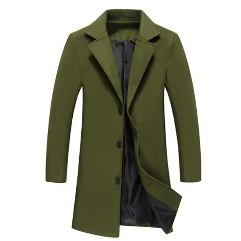 2018 New Winter Wool Coat Men Leisure Long Sections Woolen Coats Men's Pure Color Casual Fashion Jackets / Overcoat | Мужская одежда