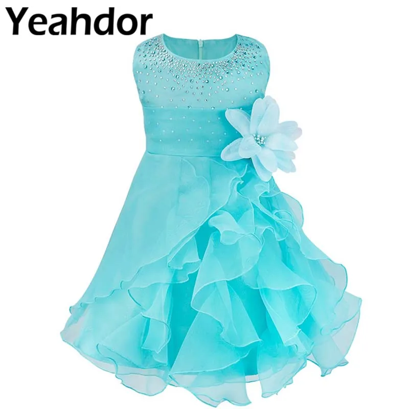 

Infant Baby Girls Sleeveless Organza Tutu Princess Birthday Party Baptism Dress Flower Girl Dress for Wedding Party 3 Months-3T