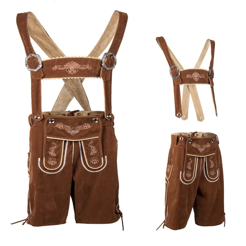 Мужские немецкие Bavaria Oktoberfest Lederhosen с подходящими лямками пивные вечерние