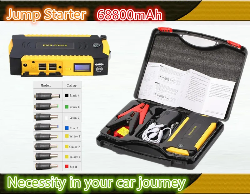 

Car Battery Jump Starter 12v Car Jump Starter 4usb port Power bank multi function starter battery