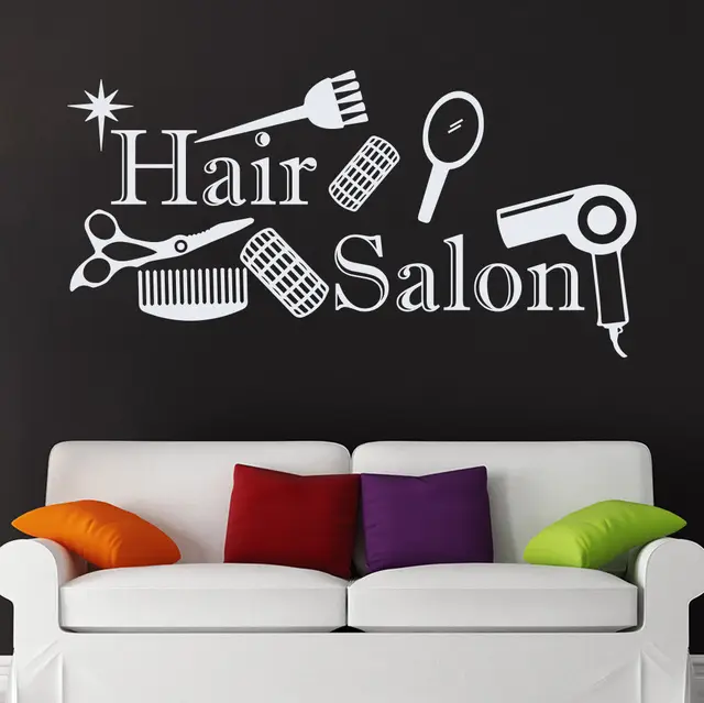 Beauty Salon Wall Decal Hairdressing Hair Salon Vinyl Sticker Interior