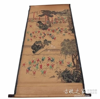 

Antique Central Hall (Tang Yin hundred son diagram) drawing room drawing