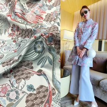 

Crane retro jacquard embroidered custom cheongsam Tang suit jacket jacket cloth fall and winter men and women coat