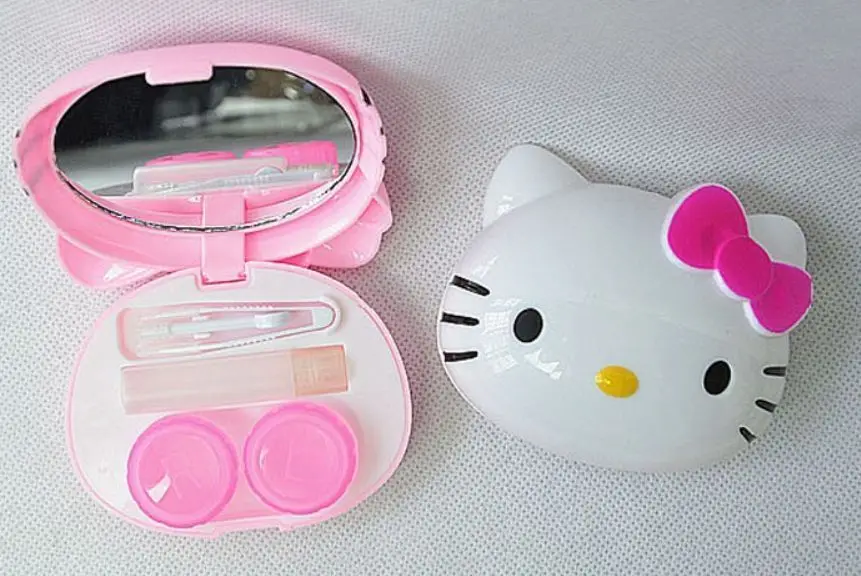 Новый милый дизайн Hello Kitty чехол для контактных линз коробка хранения замачивания