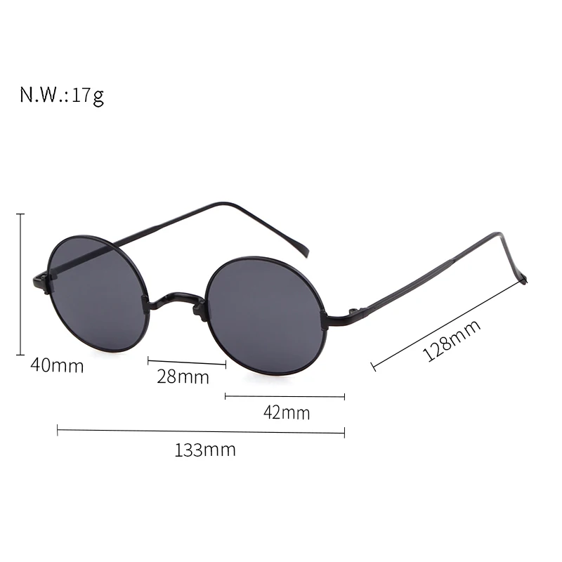 Long Keeper Round Sunglasses Men Women Fashion Retro Metal Sun Glasses Eyeglasses Eyewear Spectacles HD Lens Shade UV400 Outdoor