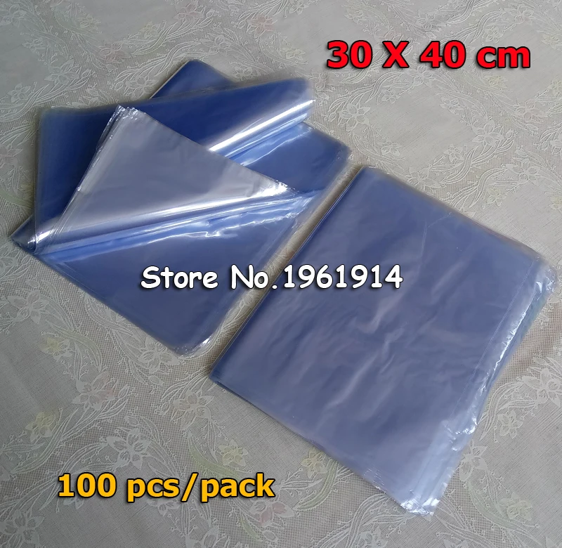 

30*40cm Soft Transparent Blow Molding PVC Heat Shrinkable Bags Shrink Film Wrap Cosmetic Packaging Wrap Materials Plastic Bag